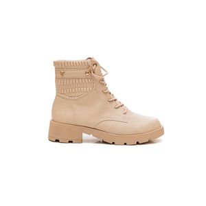 Bota Mississipi Coturno Feminino Cadarço Ma722 Bege