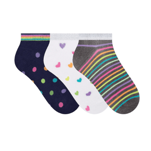 Kit Meia Selene Cano Baixo Feminina 3 pares 7360.001.5999  Sortido