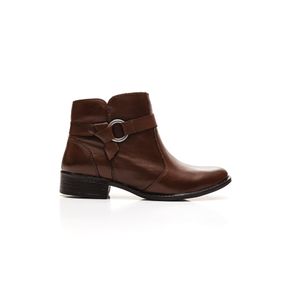 Bota Crisdan Cano Curto Feminina Couro 87204 Marrom