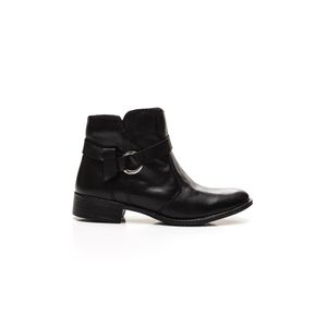 Bota Crisdan Cano Curto Feminina Couro 87204 Preto