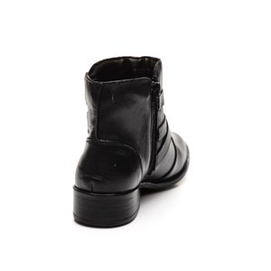 Bota Crisdan Cano Curto Feminina Couro 87203 Preto