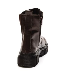 Bota Fork Coturno Feminino Tratorada Couro 305 Marrom