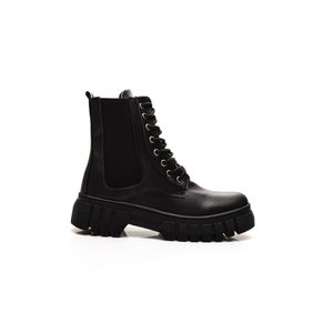 Bota Fork Coturno Feminino Tratorada Couro 305 Preto