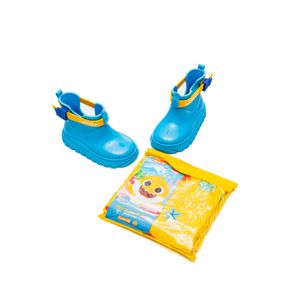 Bota Grendene Galocha Infantil Menino Baby Shark+Capa De Chuva  23068-Ay827 Azul