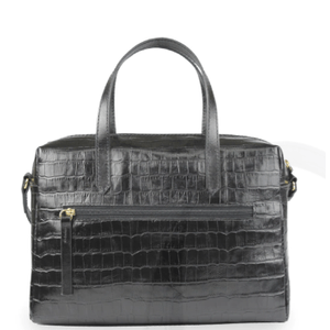 Bolsa Linea Bella Bowling Muriel Média Croco 538 Preto