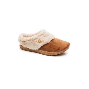 Pantufa Pegada Feminina Slip Em Tecido 266006-02 Caramelo