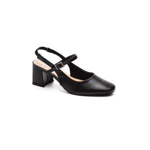 Sapato Ramarim Slingback Feminino Salto Bloco 2417131-11 Preto