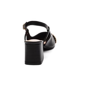 Sapato Ramarim Slingback Feminino Salto Bloco  2417132-02 Preto