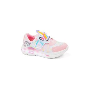 Tênis Mini-Pé Infantil Menina Com Led No Solado  Mp2410f Rosa