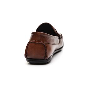 Sapato Mocassim Serafim  Masculino Em Couro 602 Castanho