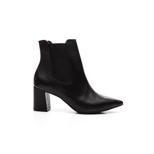 Bota Via Marte Chelsea De Salto Alto Feminina Couro 056-007-01 Preto