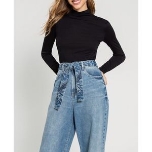 Blusa Lunender Em Malha Feminia Viscose Gola Alta 00087 Preto