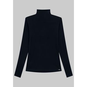 Blusa Manga Longa Básica Malha Gola Alta Lunender 00060 Preto