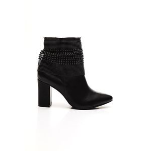 Bota Via Marte Feminina Zíper Apliques No Cano Médio 021-006-01 Preto
