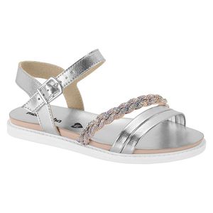 Sandália Molekinha De Tiras Infantil Menina 2312.962 Prata