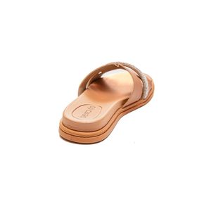 Chinelo Beira Rio Rasteira Feminina Napa Turim 8528.100 Nude