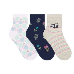Meia Casual Feminina Kit 3 Pares Selene 7451.002 Sortido