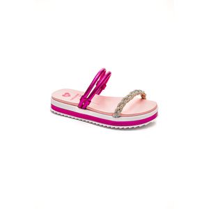Chinelo Molekinha Rasteira Infantil Menina Strass 2305.1560 Rosa