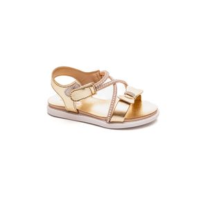 Sandália Molekinha Rasteira Infantil Menina Strass 2714.425 Ouro