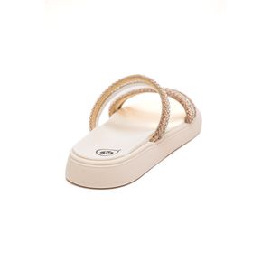 Chinelo Molekinha Rasteira Infantil Menina Strass 2358.103 Off-White