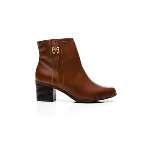 Bota Via Marte Em Couro Feminina Cano Curto  066-006-01 Marrom