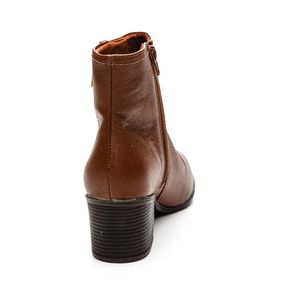 Bota Via Marte Em Couro Feminina Cano Curto  066-006-01 Marrom