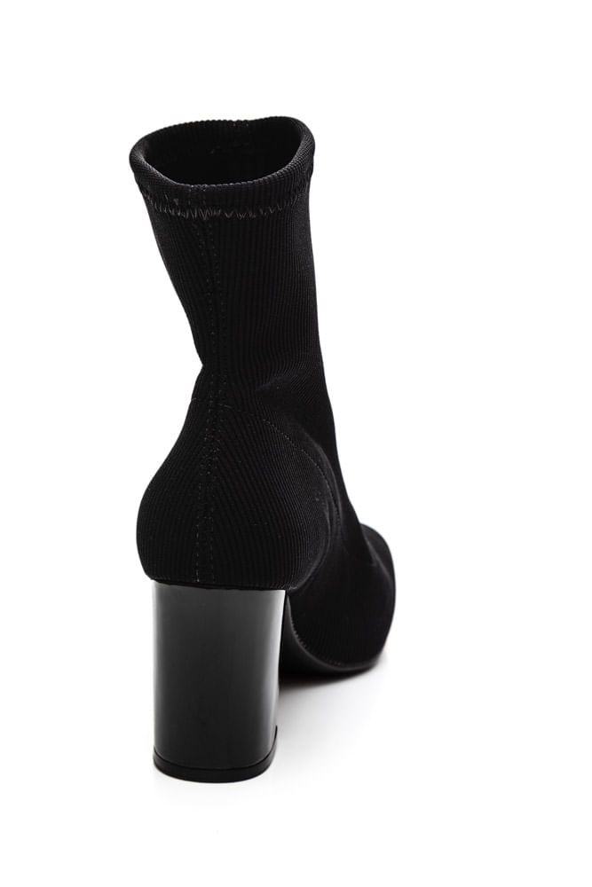 Bota Via Marte De Salto Alto Feminina Em Lycra 024-007-01 Preto