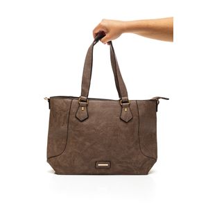 Bolsa Luxcel Feminina Tote Bag Alça Dupla Bg72707 Marrom