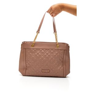Bolsa Luxcel Feminina Alça De Corrente Bg72738 Nude