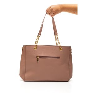 Bolsa Luxcel Feminina Alça De Corrente Bg72738 Nude
