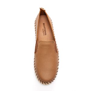 Tênis Bottero Slip On Feminino Twister Couro 354326 Bege