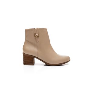 Bota Via Marte Em Couro Feminina Cano Curto  066-006-01 Castanho