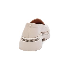 Sapato Molekinha Mocassim Juvenil Menina Strass 2576.201 Off-White