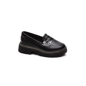 Sapato Molekinha Mocassim Juvenil Menina Strass 2576.201 Preto