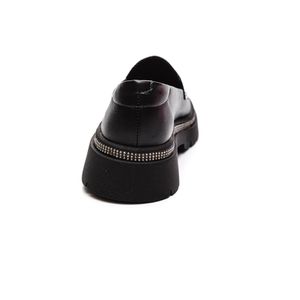 Sapato Molekinha Mocassim Juvenil Menina Strass 2576.201 Preto