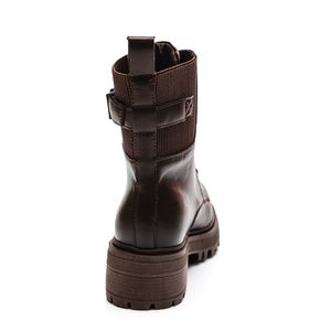 Bota Mooncity Coturno Feminino Cadarço 72231 Marrom