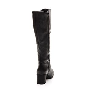 Bota Bottero Cano Alto Feminina Couro Burnish Wood 346903 Preto