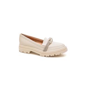 Sapato Moleca  Mocassim Tratorado Feminino 5775.107 Off-White