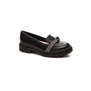 Sapato Moleca  Mocassim Tratorado Feminino 5775.107 Preto