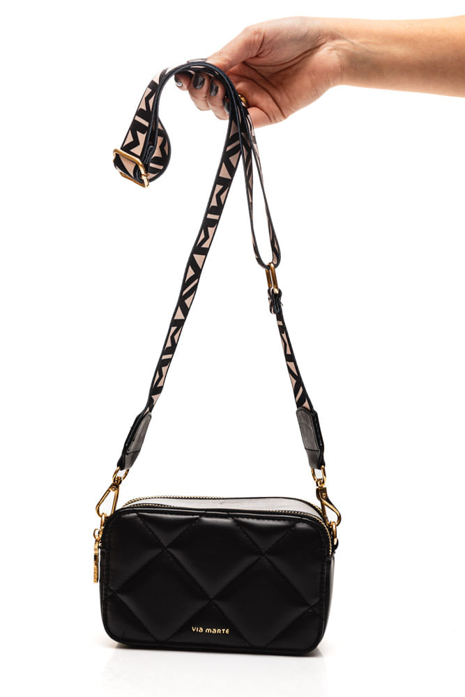 Bolsa-Via-Marte-Tiracolo-Feminina-Pequena-Matelasse-B1-109-01-Preto