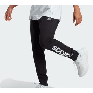 Calça Adidas Moletinho Barra Afunilada Essentials Logo Ic0063 Preto