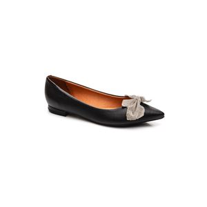 Sapatilha Vizzano De Bico Fino Feminina Strass 1206.298 Preto
