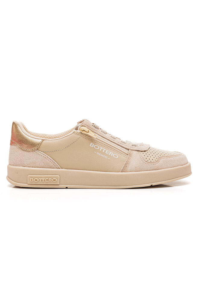 Tênis Bottero Em Couro Feminino Casual Sneakers 36490 Off-White