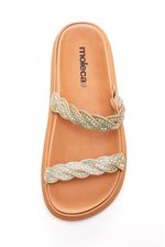 Chinelo Moleca Rasteira Feminino Strass 5469.133 Nude