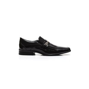Sapato Social Bertelli Forma Alongada Masculino De Sintético Verniz 70.196 Preto