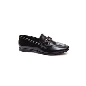 Sapato Via Marte Mocassim Feminino Brilho 075-010 Preto