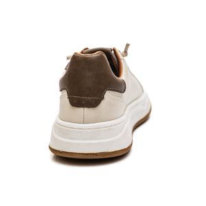 Tênis  Fork Em Couro Masculino  Calce Fácil 50261 Off-White