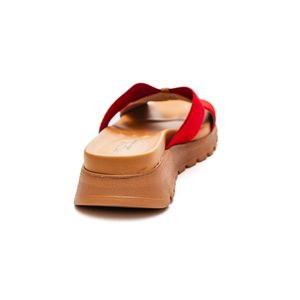 Tamanco Modare Ultra Conforto Feminino Elástico Tira Cruzada - 7142.101 Vermelho