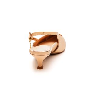 Sapato Usaflex Slingback Feminino Salto Baixo Couro Am0502 Rosa Claro