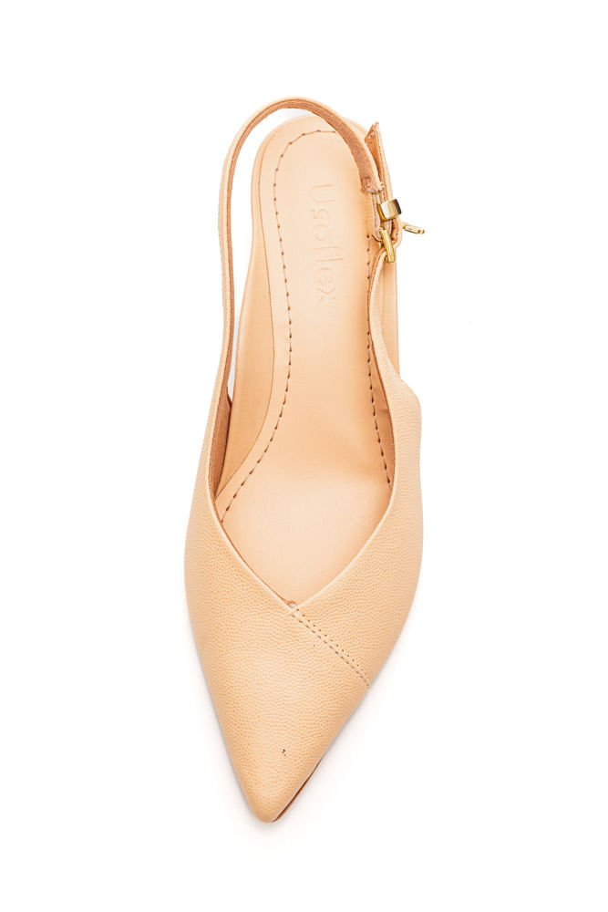 Sapato-Usaflex-Slingback-Feminino-Salto-Baixo-Couro-Am0502-Rosa-Claro